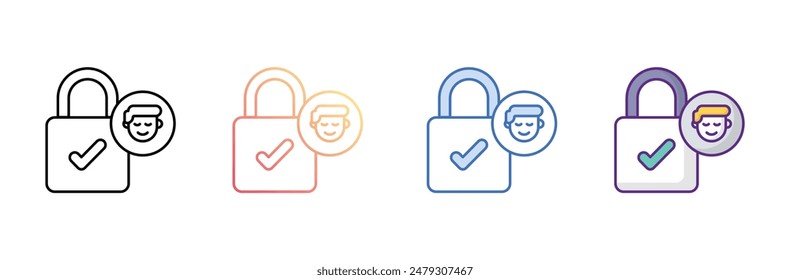 access control icon design with white background stock illustration