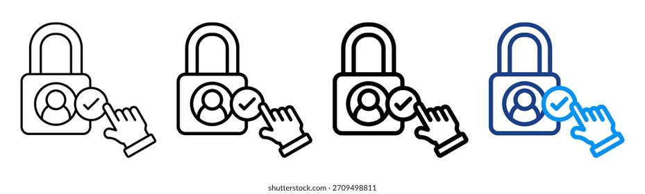 Conjunto de Colección de contorno diferente de icono de control de acceso