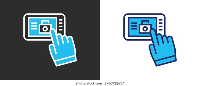 Access Control Icon Set, Colored Outline Vector Illustration
