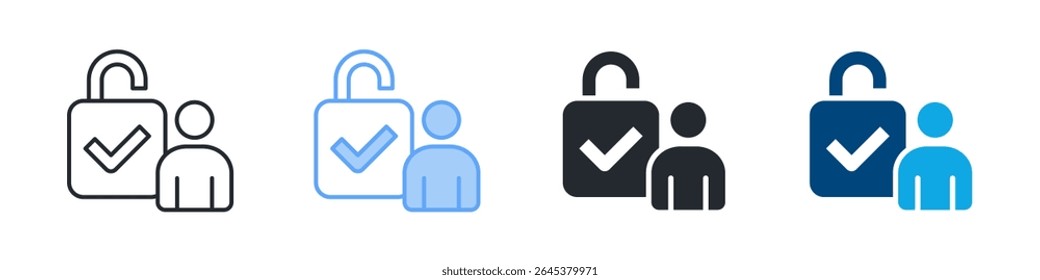 Access Control Icon Set Multiple Style. Designed In Outline, Blue, Glyph, Dual Tone