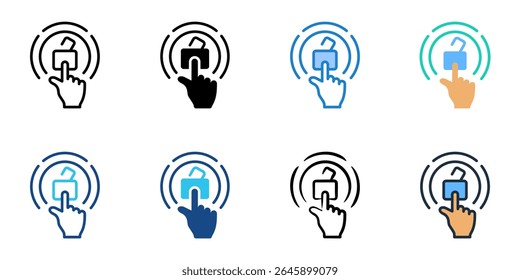 Access control icon set multiple style collection 
