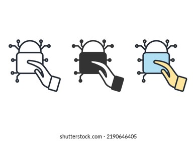 Símbolo de símbolo de iconos de control de acceso vectores para web infográfica