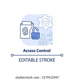 Access Control Light Blue Concept Icon. Part Of Physical Security Standard Abstract Idea Thin Line Illustration. Isolated Outline Drawing. Editable Stroke. Arial, Myriad Pro-Bold Fonts Used