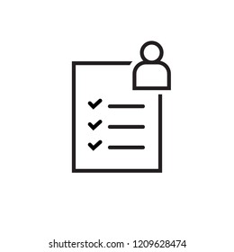 Access Control List Icon. ACL Symbol. Document And Avatar Sign. Trendy Flat Style For Graphic Design, Web Site, UI. EPS10. - Vector Illustration