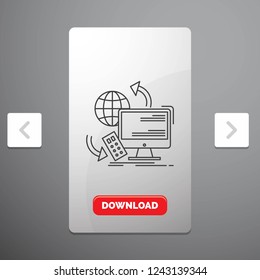 Access, control, monitoring, remote, security Line Icon in Carousal Pagination Slider Design & Red Download Button