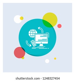 Access, control, monitoring, remote, security White Glyph Icon colorful Circle Background