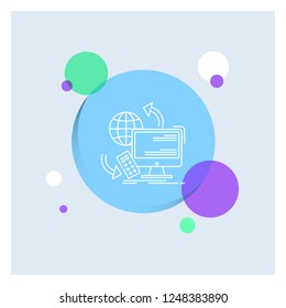 Access, control, monitoring, remote, security White Line Icon colorful Circle Background