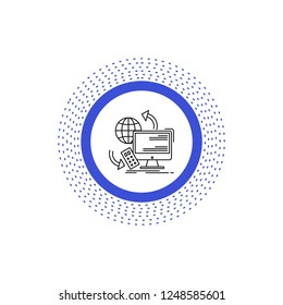 Access, control, monitoring, remote, security Line Icon. Vector isolated illustration
