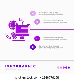 Access, control, monitoring, remote, security Infographics Template for Website and Presentation. GLyph Purple icon infographic style vector illustration.