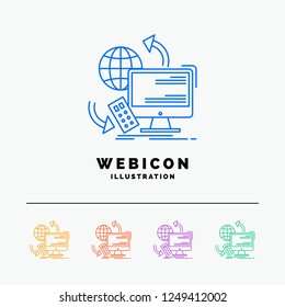 Access, control, monitoring, remote, security 5 Color Line Web Icon Template isolated on white. Vector illustration