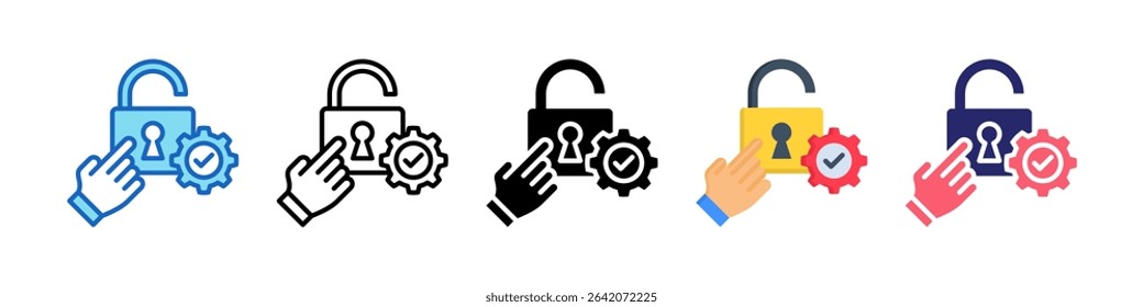 Access Control Multiple Style Icon Set Collection.