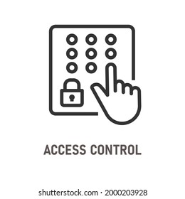 Access Control Outline Icon On White Background. Editable Stroke. Vector Illustration.