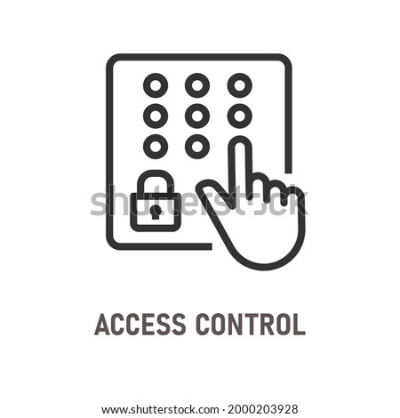 Access control outline icon on white background. Editable stroke. Vector illustration.