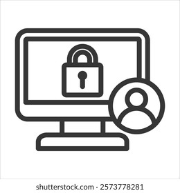 Access Control Outline Icon Vector Illustration