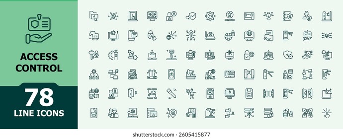 Access Control simple icon. It contains symbols to key, identification, identity, access, id, biometric and more. Thin line icons set. Control linear icon. Minimalist signs for web and mobile app.