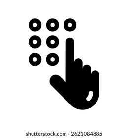 Access Control Symbol Showing Finger Pressing Buttons on a Code Pad