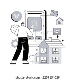 Access control system abstract concept vector illustration. Access limitation system, biometric control solution, security management software, fingerprint reader technology abstract metaphor.