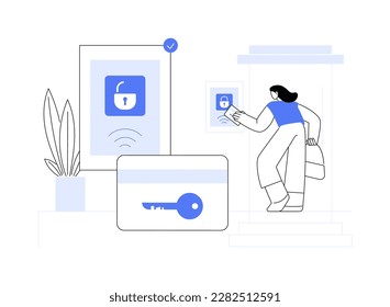 Access control system abstract concept vector illustration. Access limitation system, biometric control solution, security management software, fingerprint reader technology abstract metaphor.