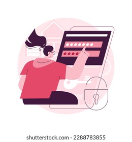 Access control system abstract concept vector illustration. Security system, authorize entry, login credentials, electronic access, password, pass-phrase or PIN verification abstract metaphor.