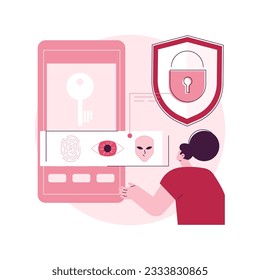 Access control system abstract concept vector illustration. Access limitation system, biometric control solution, security management software, fingerprint reader technology abstract metaphor.