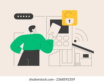 Access control system abstract concept vector illustration. Security system, authorize entry, login credentials, electronic access, password, pass-phrase or PIN verification abstract metaphor.