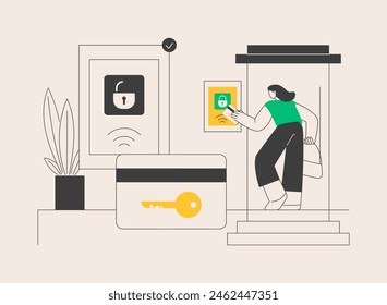 Access control system abstract concept vector illustration. Access limitation system, biometric control solution, security management software, fingerprint reader technology abstract metaphor.