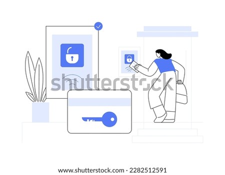 Access control system abstract concept vector illustration. Access limitation system, biometric control solution, security management software, fingerprint reader technology abstract metaphor.