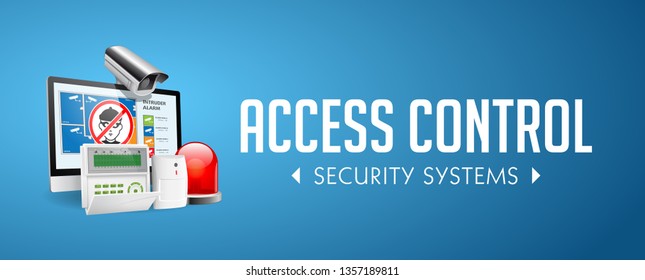 Access control system - Alarm zones - security system concept - website banner