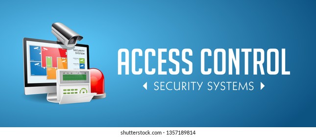 Access control system - Alarm zones - security system concept - website banner