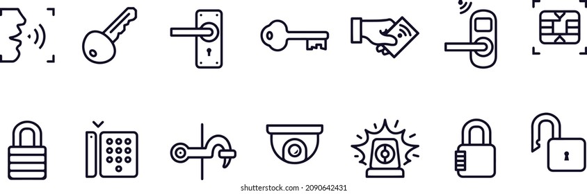 Access control system icons vector design  