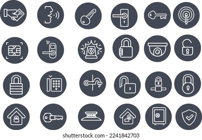 access control system icons vector design 