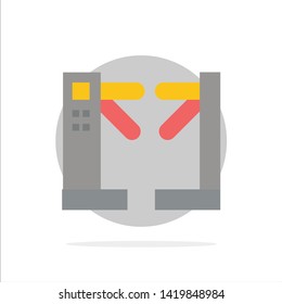 Access, Control, Turnstiles, Underground Abstract Circle Background Flat color Icon