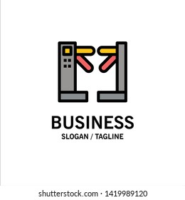 Access, Control, Turnstiles, Underground Business Logo Template. Flat Color