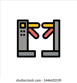 Access, Control, Turnstiles, Underground  Flat Color Icon. Vector icon banner Template