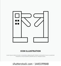 Access, Control, Turnstiles, Underground Line Icon Vector