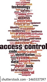 Access control word cloud concept. Collage made of words about access control. Vector illustration 