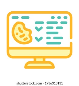 acceso al vector de iconos de color de cookies. acceso a la firma de cookies. ilustración de símbolo aislado