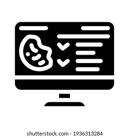 acceso al vector de iconos de glifo de cookies. acceso a la firma de cookies. símbolo de contorno aislado ilustración negra