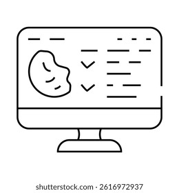 access to cookies line icon vector. access to cookies sign. isolated contour symbol black illustration