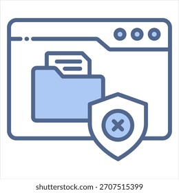Acceso Denegado Ilustración vectorial de icono azul