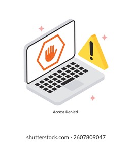 Access Denied Concept isometric Style Illustrations. Eps 10 File 