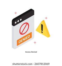 Access Denied Concept isometric Style Illustrations. Eps 10 File 