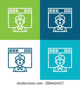 Access Denied Flat four color minimal icon set