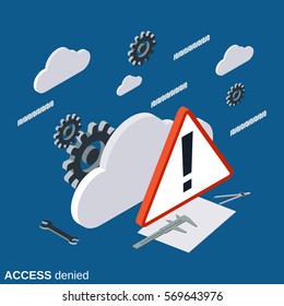 Access denied flat isometric vector concept illustration