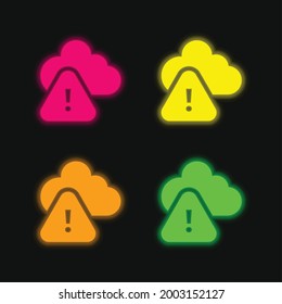 Access Denied four color glowing neon vector icon
