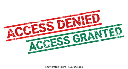 Access denied and access granted stamp. Illustration vector