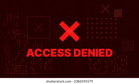 Zugriff verweigert. Hacker Interface Screen. Hightech-UI-Fenster. Hacking Sci-Fi HUD Warnung. Vektorgrafik. 