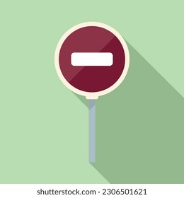 Access denied icon flat vector. Car space. Security zone