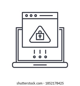 Zugriff verweigert Symbol, lineare einzelne Illustration, dünne Linie, Webdesign-Zeichen, Umrisssymbol mit bearbeitbarem Strich auf weißem Hintergrund.