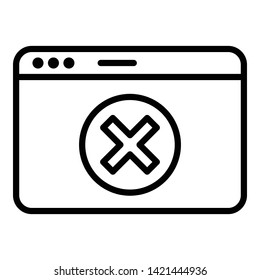 Access denied icon. Outline access denied vector icon for web design isolated on white background